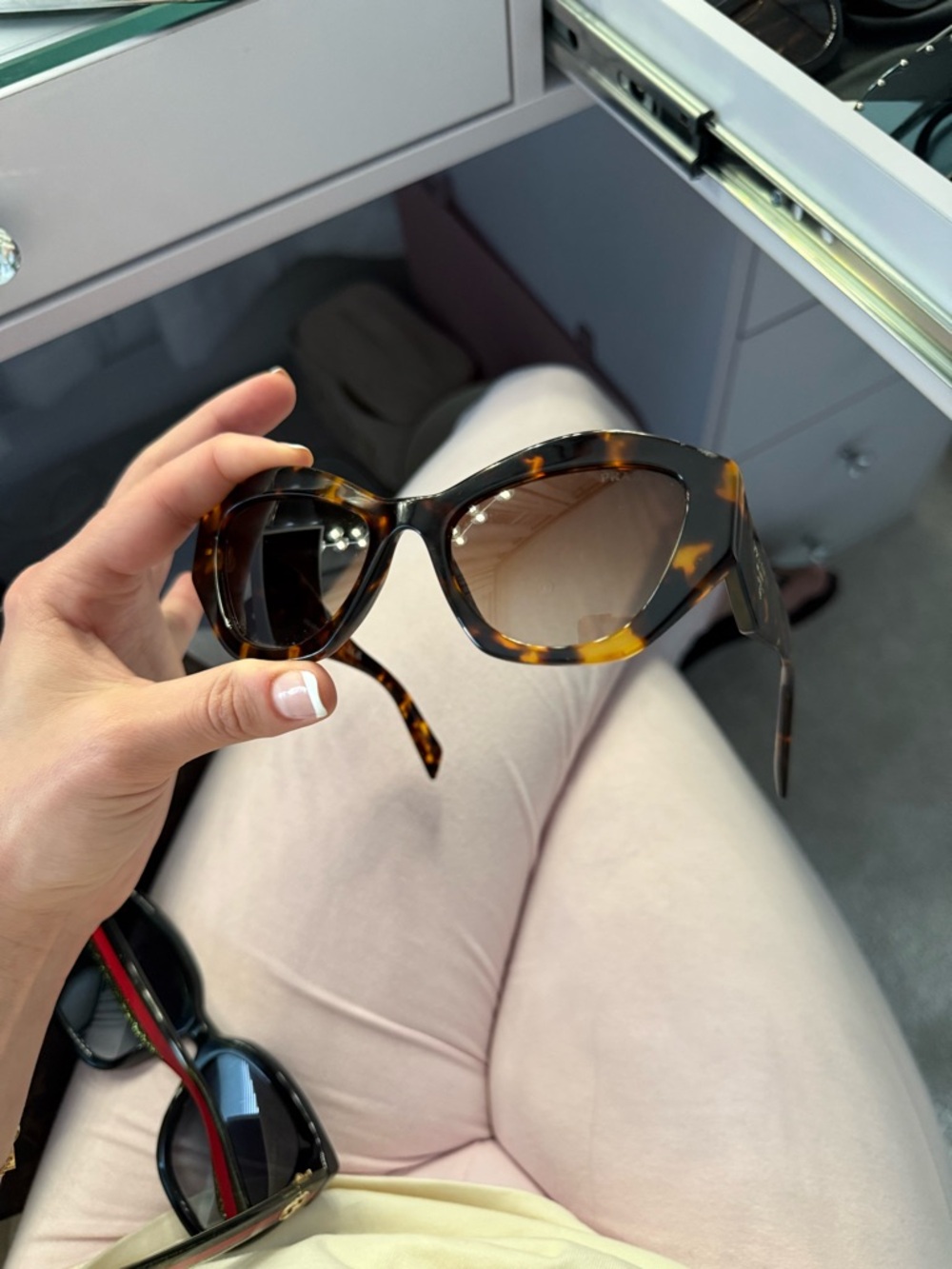 Prada Tortoiseshell Cat-Eye Sunglasses with Brown Gradient Lenses - Picture 10 of 10